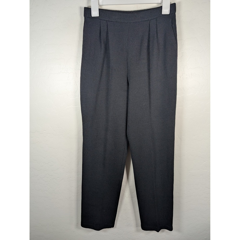 St John Basics‎ Pants Womens Size 2 Black Santana Knit Pull On Career Classic